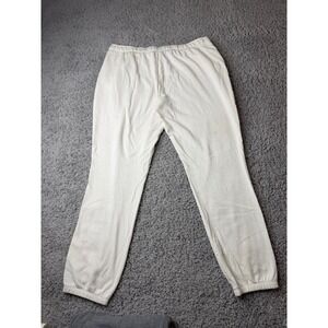 New York & Company Womens Cream LOVE Skyline Graphic Jogger Sweatpants Large